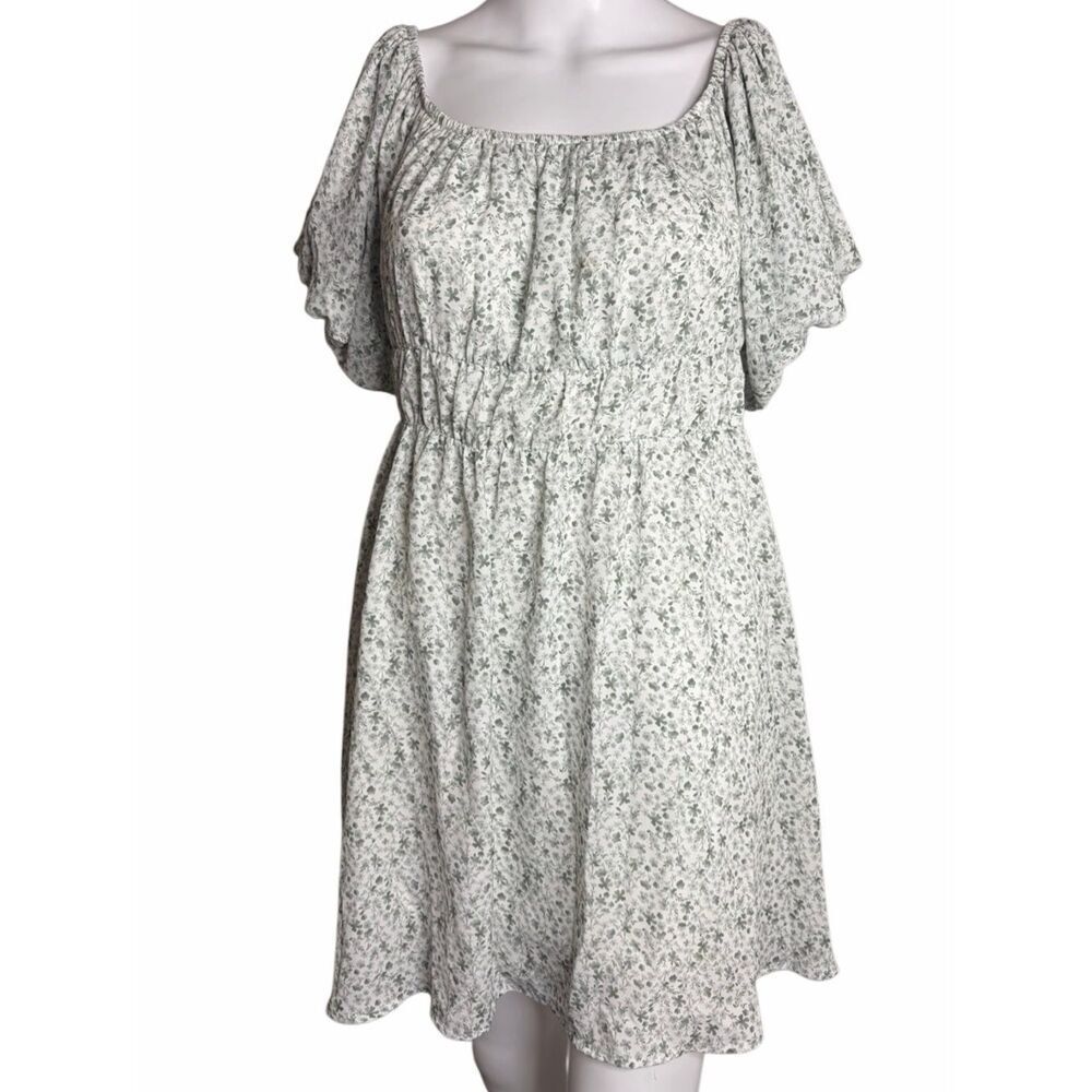 Altar'd State Light Green Floral Square-Neck Sundress Size Medium